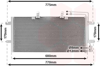 Van Wezel 58005195 - Конденсатор кондиционера autosila-amz.com