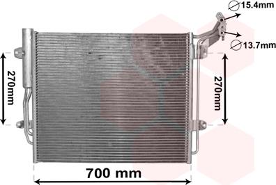 Van Wezel 58005324 - Конденсатор кондиционера autosila-amz.com