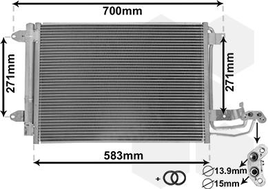 Van Wezel 58005209 - Конденсатор кондиционера autosila-amz.com