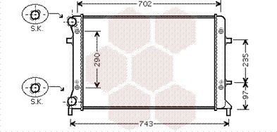 Van Wezel 58002228 - Радиатор, охлаждение двигателя autosila-amz.com