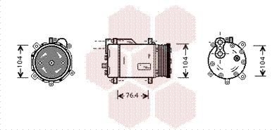 Van Wezel 5800K170 - Компрессор кондиционера autosila-amz.com