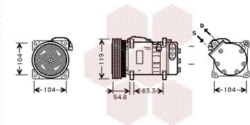 Van Wezel 5800K281 - Компрессор кондиционера autosila-amz.com