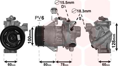 Van Wezel 5300K618 - Компрессор кондиционера autosila-amz.com