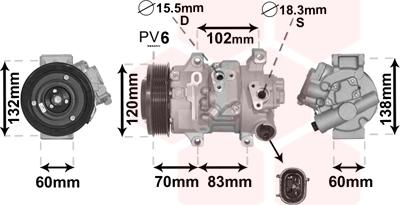 Van Wezel 5300K627 - Компрессор кондиционера autosila-amz.com