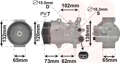 Van Wezel 5300K742 - Компрессор кондиционера autosila-amz.com