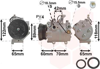 Van Wezel 5200K125 - Компрессор кондиционера autosila-amz.com