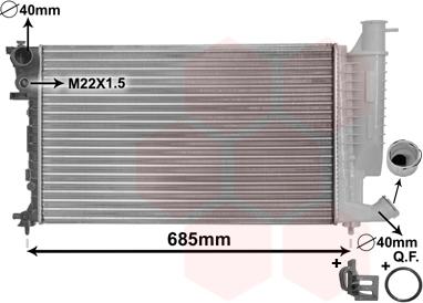 Van Wezel 09002155 - Радиатор, охлаждение двигателя autosila-amz.com