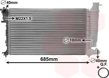 Van Wezel 09002108 - Радиатор, охлаждение двигателя autosila-amz.com