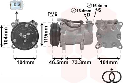 Van Wezel 0900K030 - Компрессор кондиционера autosila-amz.com