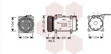 Van Wezel 0900K160 - Компрессор кондиционера autosila-amz.com