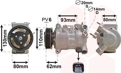 Van Wezel 0901K707 - Компрессор кондиционера autosila-amz.com