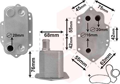 Van Wezel 06003554 - Масляный радиатор, двигательное масло autosila-amz.com