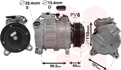 Van Wezel 0600K493 - Компрессор кондиционера autosila-amz.com