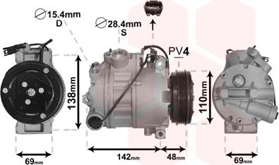 Van Wezel 0600K443 - Компрессор кондиционера autosila-amz.com