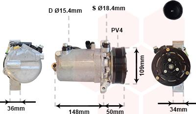 Van Wezel 0600K408 - Компрессор кондиционера autosila-amz.com