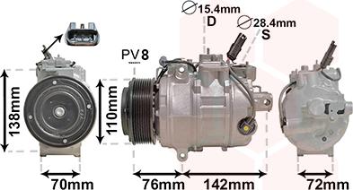 Van Wezel 0600K419 - Компрессор кондиционера autosila-amz.com