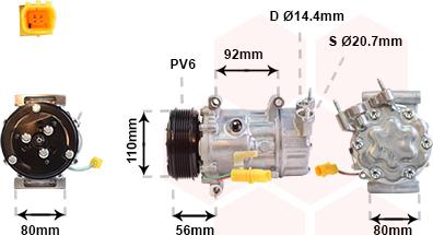 Van Wezel 0600K416 - Компрессор кондиционера autosila-amz.com