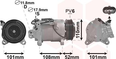 Van Wezel 0600K567 - Компрессор кондиционера autosila-amz.com