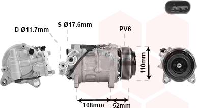 Van Wezel 0600K601 - Компрессор кондиционера autosila-amz.com