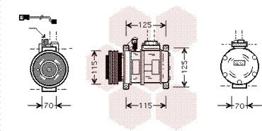 Van Wezel 0600K066 - Компрессор кондиционера autosila-amz.com