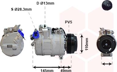 Van Wezel 0600K017 - Компрессор кондиционера autosila-amz.com