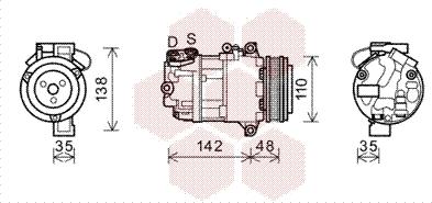 Van Wezel 0600K390 - Компрессор кондиционера autosila-amz.com