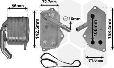 Van Wezel 06013701 - Масляный радиатор, двигательное масло autosila-amz.com