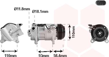 Van Wezel 0601K709 - Компрессор кондиционера autosila-amz.com