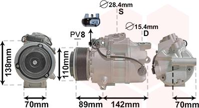 Van Wezel 0601K707 - Компрессор кондиционера autosila-amz.com