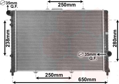 Van Wezel 01002091 - Радиатор, охлаждение двигателя autosila-amz.com