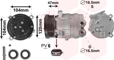 Van Wezel 0800K054 - Компрессор кондиционера autosila-amz.com