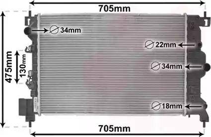 Van Wezel 08012701 - Радиатор, охлаждение двигателя autosila-amz.com