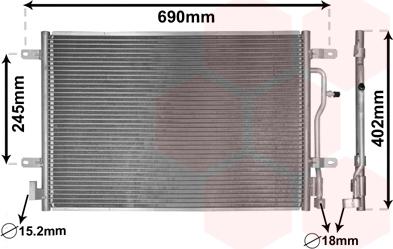 Van Wezel 03005199 - радиатор кондиционера Audi autosila-amz.com
