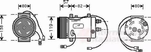 Van Wezel 0300K008 - Компрессор кондиционера autosila-amz.com