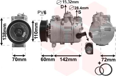 Van Wezel 0300K344 - Компрессор кондиционера autosila-amz.com