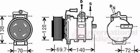 Van Wezel 0300K312 - Компрессор кондиционера autosila-amz.com