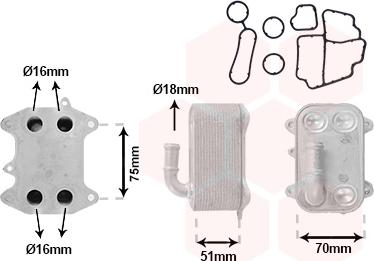 Van Wezel 03013723 - Масляный радиатор, двигательное масло autosila-amz.com