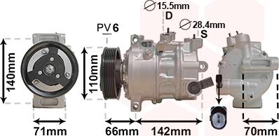 Van Wezel 0301K703 - Компрессор кондиционера autosila-amz.com