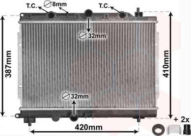 Van Wezel 02002153 - Радиатор, охлаждение двигателя autosila-amz.com