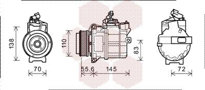 Van Wezel 0200K204 - Компрессор кондиционера autosila-amz.com