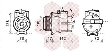 Van Wezel 0200K208 - Компрессор кондиционера autosila-amz.com