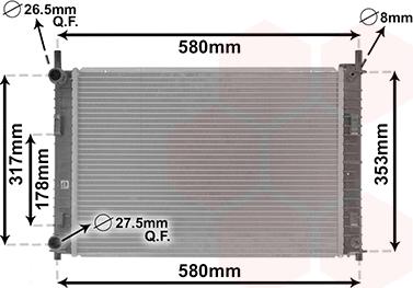 Van Wezel 18002326 - Радиатор, охлаждение двигателя autosila-amz.com