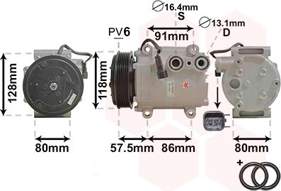 Van Wezel 1800K451 - Компрессор кондиционера autosila-amz.com