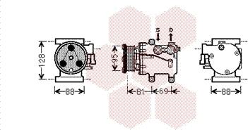 Van Wezel 1800K437 - Компрессор кондиционера autosila-amz.com