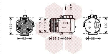 Van Wezel 1800K420 - Компрессор кондиционера autosila-amz.com