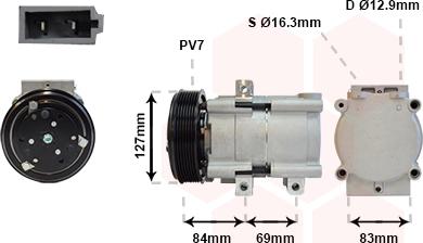 Van Wezel 1800K167 - Компрессор кондиционера autosila-amz.com