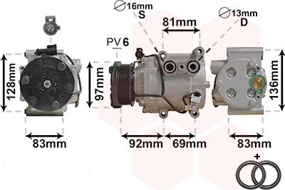 Van Wezel 1800K171 - Компрессор кондиционера autosila-amz.com