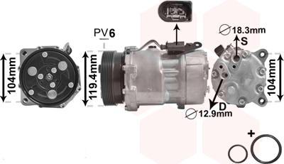 Van Wezel 1800K321 - Компрессор кондиционера autosila-amz.com