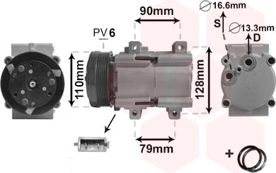 Van Wezel 1800K284 - Компрессор кондиционера autosila-amz.com