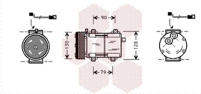 Van Wezel 1800K280 - Компрессор кондиционера autosila-amz.com